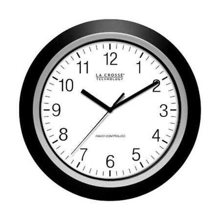 La Crosse Technology La Crosse 404-1236 Analog Atomic Black Frame Wall Clock 13.5 in. 6286058